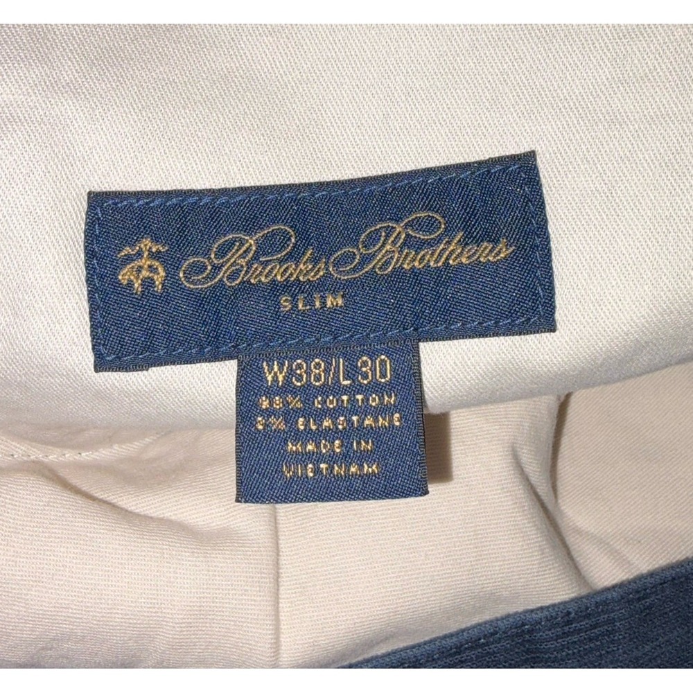 Brooks Brothers Pants Mens 38x30 Navy Blue Slim Corduroy Stretch‎ Casual - Picture 6 of 8